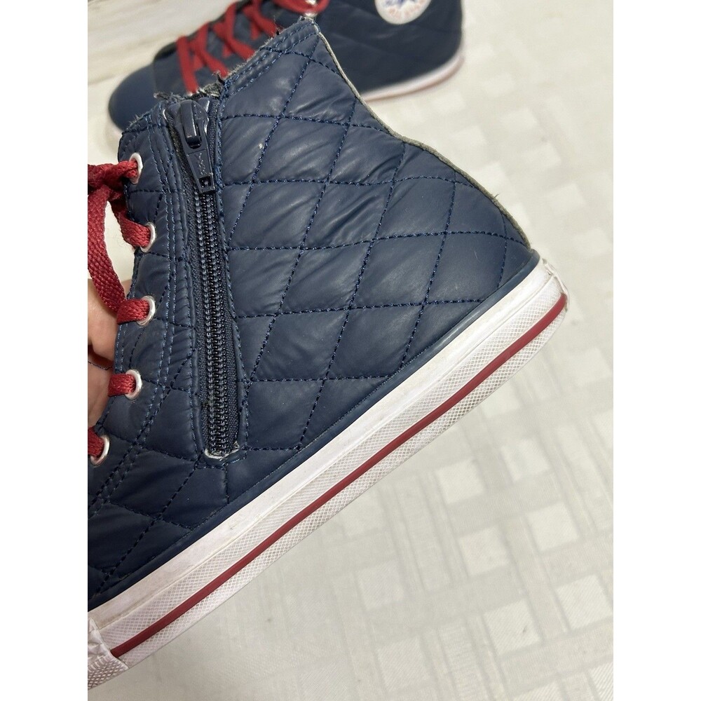 CONVERSE Chuck Taylor SIDE ZIP Blue QUILTED Junior Youth Size 6 Boy Girl Shoe - Picture 7 of 16
